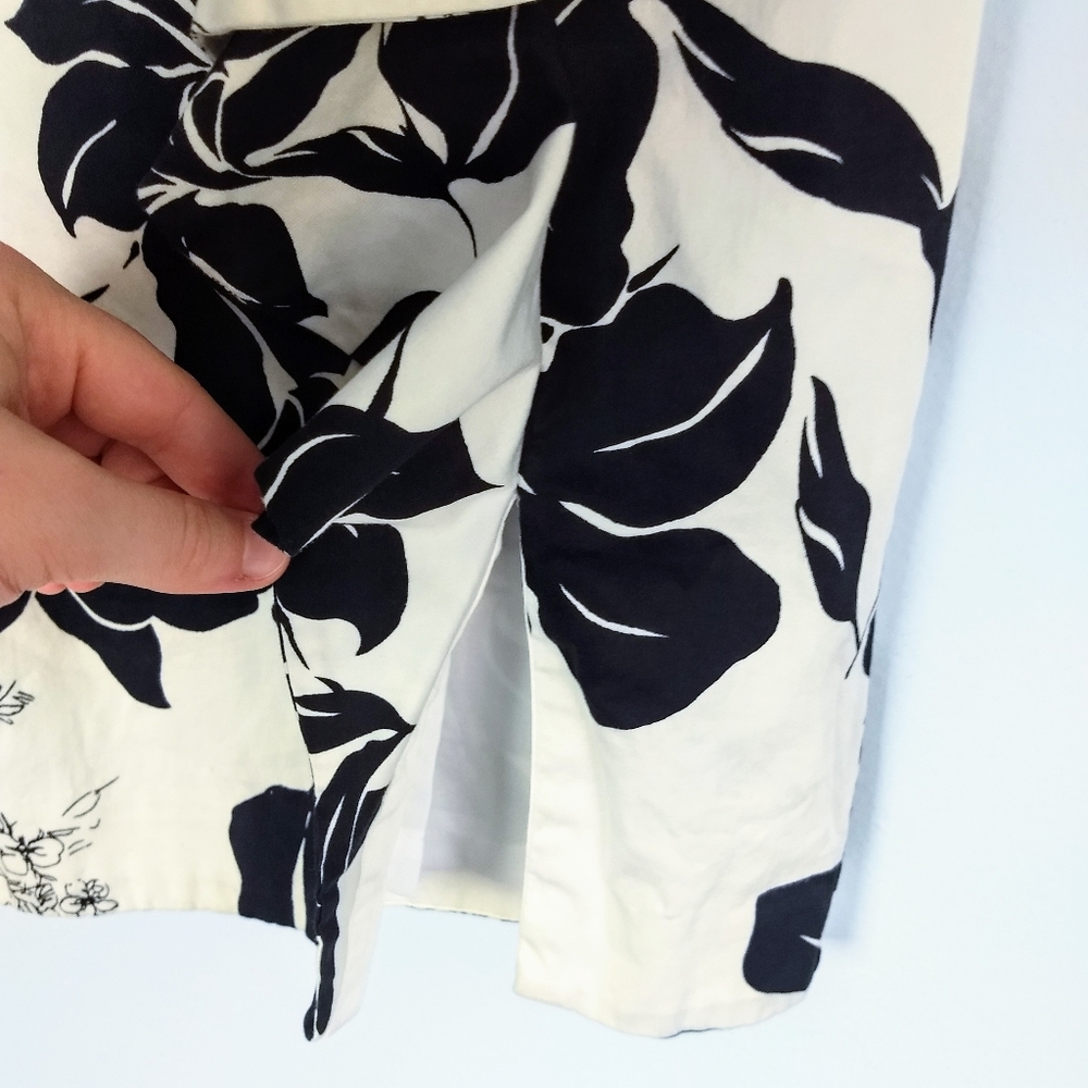 WHBM Black & White Pencil Skirt w/ Ruffle - Picture 2 of 7